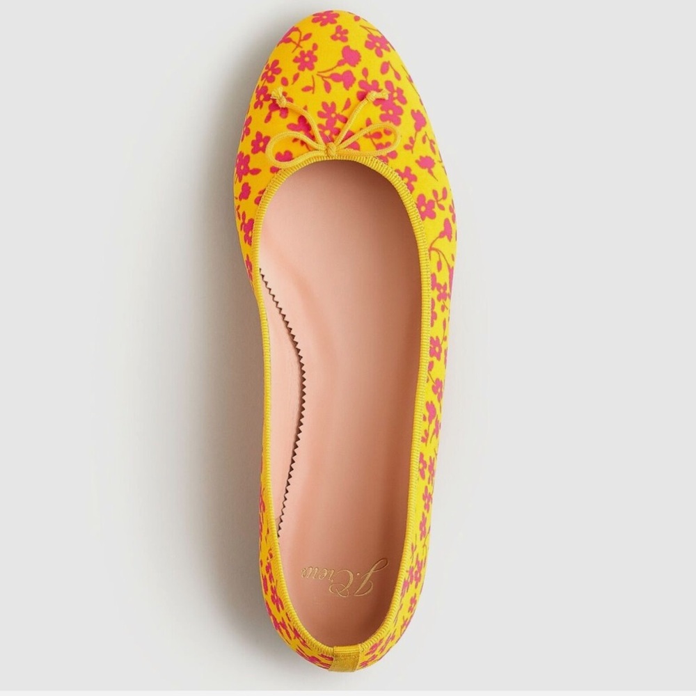 J.Crew Kiki Ballet Flats in Neon Tossed Bouquet - size 9 - Picture 2 of 8